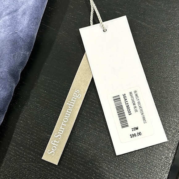 Soft Surroundings Blakely Velveteen Pants in Nightshadow Blue Color - 20W - Picture 7 of 10